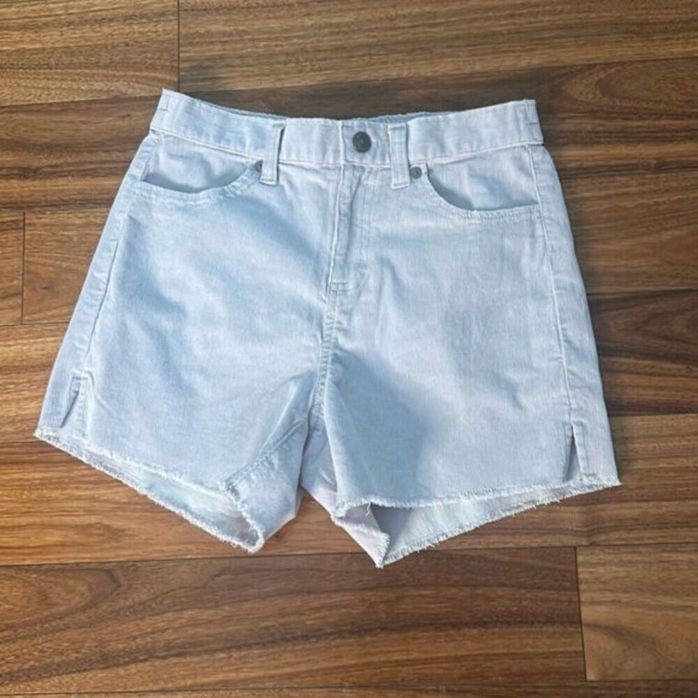 American eagle gray corduroy cut off shorts high rise elastic waist woman's size
